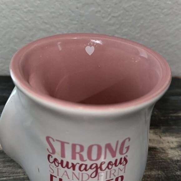 Inspirational Pink & White Ceramic Mug With Bible Verse - Picture 3 of 6